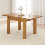 Rustic Oak Small Extending Dining Table + 4 Dining Chair Set