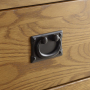 Rustic Oak 5 Drawer Tallboy Wellington Chest of Drawers