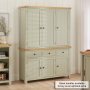 Marbury Sage Green Painted Triple Kitchen Larder Pantry Cupboard