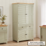 Marbury Sage Green Painted Double Kitchen Larder Pantry Cupboard