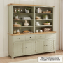 Marbury Sage Green Painted Extra Large 4 Door Sideboard with Bookcase Dresser Top