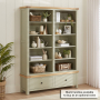 Marbury Sage Green Painted Extra Large Grand Double Library Bookcase with 2 Drawers