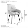 Savoy Light Grey Faux Leather Carver Dining Chair with Black Legs