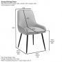 Geo Glass Dining Table with Chrome Legs and 6 Savoy Grey Velvet Chairs