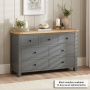 Marbury Slate Grey Painted 3 over 4 Drawer Wide Chest
