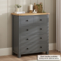 Marbury Slate Grey Painted 2 over 3 Drawer Chest