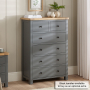 Marbury Slate Grey Painted 2 over 4 Drawer Chest