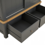 Marbury Slate Grey Painted Double Wardrobe with 2 Sliding Doors & 2 Drawers