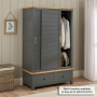 Marbury Slate Grey Painted Double Wardrobe with 2 Sliding Doors & 2 Drawers