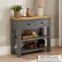 Marbury Slate Grey Painted 2 Drawer Hall Console Table