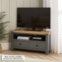 Marbury Slate Grey Painted Corner TV Unit Stand – Up to 50” Widescreen TV Size