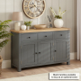 Marbury Slate Grey Painted Large 3 Drawer 3 Door Sideboard