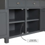 Marbury Slate Grey Painted Triple Kitchen Larder Pantry Cupboard
