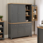 Marbury Slate Grey Painted Triple Kitchen Larder Pantry Cupboard