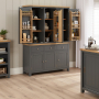 Marbury Slate Grey Painted Triple Kitchen Larder Pantry Cupboard