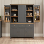 Marbury Slate Grey Painted Triple Kitchen Larder Pantry Cupboard