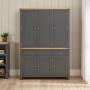 Marbury Slate Grey Painted Triple Kitchen Larder Pantry Cupboard