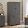 Marbury Slate Grey Painted Double Kitchen Larder Pantry Cupboard