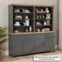 Marbury Slate Grey Painted Extra Large 4 Drawer 4 Door Sideboard
