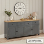 Marbury Slate Grey Painted Extra Large 4 Drawer 4 Door Sideboard