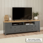 Marbury Slate Grey Painted XXL Widescreen TV Unit Stand – Up to 100” TV Size