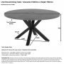 Industrial Parquet Limed Oak 150cm Round Dining Table with Grey Starburst Legs – 6 to 8 Seater
