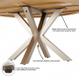 Industrial Parquet Limed Oak 150cm Round Dining Table with Grey Starburst Legs – 6 to 8 Seater