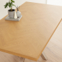 Industrial Herringbone Natural Oak 180cm Dining Table with Grey Starburst Legs – 6 to 8 Seater