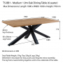 Metro Industrial Oak Medium 1.9m Starburst Dining Table – 6 to 8 Seat