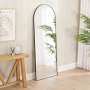 Chic Arched Full Length Floor Standing Large Black Metal Leaner Mirror – 190cm x 75cm