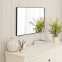 Chic Small Rectangle Black Metal Wall Mirror – 80cm x 50cm