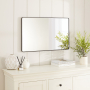 Chic Small Rectangle Black Metal Wall Mirror – 80cm x 50cm