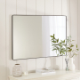 Chic Large Rectangle Black Metal Wall Mirror – 120cm x 80cm