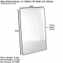 Chic Large Rectangle Black Metal Wall Mirror – 120cm x 80cm