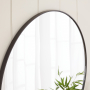 Chic Medium Round Black Metal Wall Mirror – Dia 80cm
