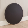 Chic Medium Round Black Metal Wall Mirror – Dia 80cm