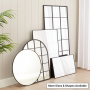 Chic Medium Round Black Metal Wall Mirror – Dia 80cm