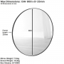 Chic Medium Round Black Metal Wall Mirror – Dia 80cm
