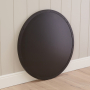 Chic Large Round Black Metal Wall Mirror – Dia 100cm