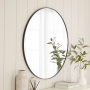 Chic Large Round Black Metal Wall Mirror – Dia 100cm