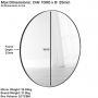 Chic Large Round Black Metal Wall Mirror – Dia 100cm