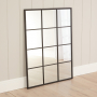 Industrial Large Rectangle Black Metal Window Wall Mirror – 120cm x 90cm