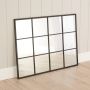 Industrial Large Rectangle Black Metal Window Wall Mirror – 120cm x 90cm