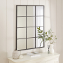 Industrial Large Rectangle Black Metal Window Wall Mirror – 120cm x 90cm