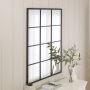 Industrial Large Rectangle Black Metal Window Wall Mirror – 120cm x 90cm