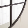 Industrial Medium Round Black Metal Window Wall Mirror – Dia 80cm