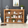 London Oak Low Wide 2 Shelf Bookcase