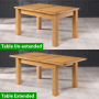 Solid Oak Medium Extending Dining Table + 6 x Bunbury Oatmeal Chairs