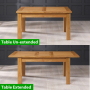Solid Oak Medium Extending Dining Table + 6 x Bunbury Oatmeal Chairs