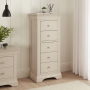 Wilmslow Dove Grey Painted 5 Drawer Tallboy Wellington Chest of Drawers
